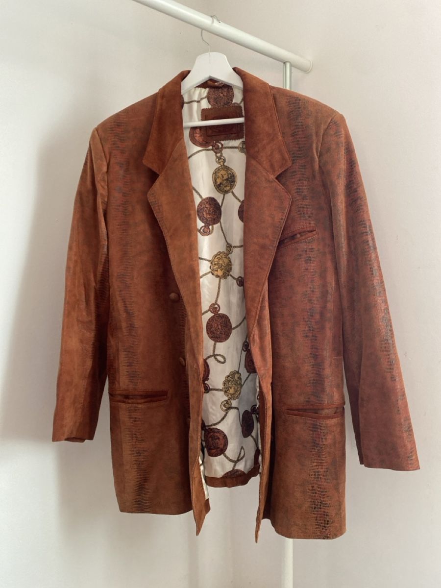 Giacche: Brauner Lederblazer Grösse 42 – Usato da lommis venduto da inf_thv8