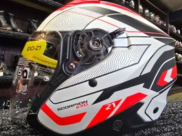 Casque Scorpion Exo Z1 Vue blanc mat/rouge/noir