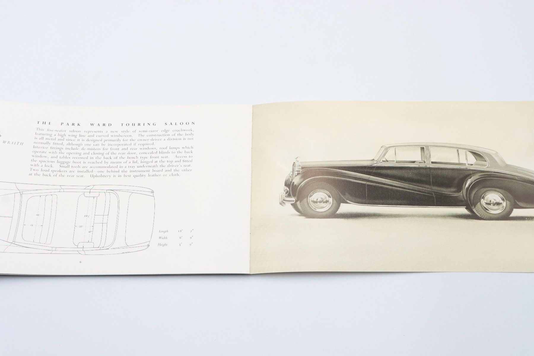 Rolls-Royce Documenti: Rolls Royce Silver Wraith Coachwork Park Ward 1953 Prospekt – Usato da Bühl b.Aarberg venduto da Collectorpassions 4
