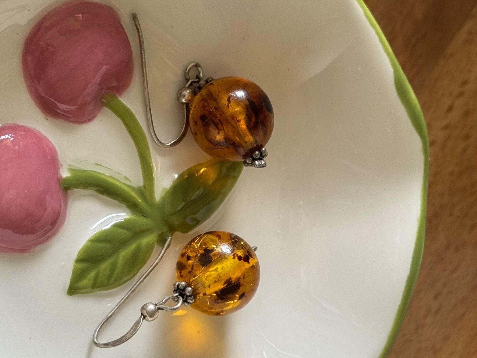 Ohrringe & -stecker: Amber Bead Drop Silver Earrings - Unique Summer Accessory – Gebraucht aus Zürich von olalinda 2