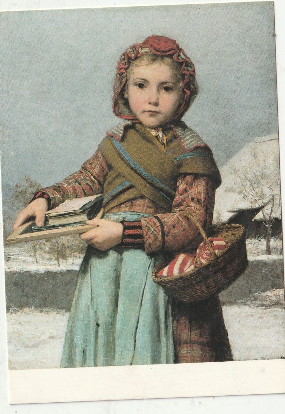 Cartoline postali: Schulmädchen A. Anker Malerei – Usato da Lumbrein venduto da made02