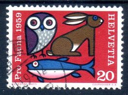 ABART SCHWARZER PUNKT PRO FAUNA 1959 GESTEMPELT  - CA18