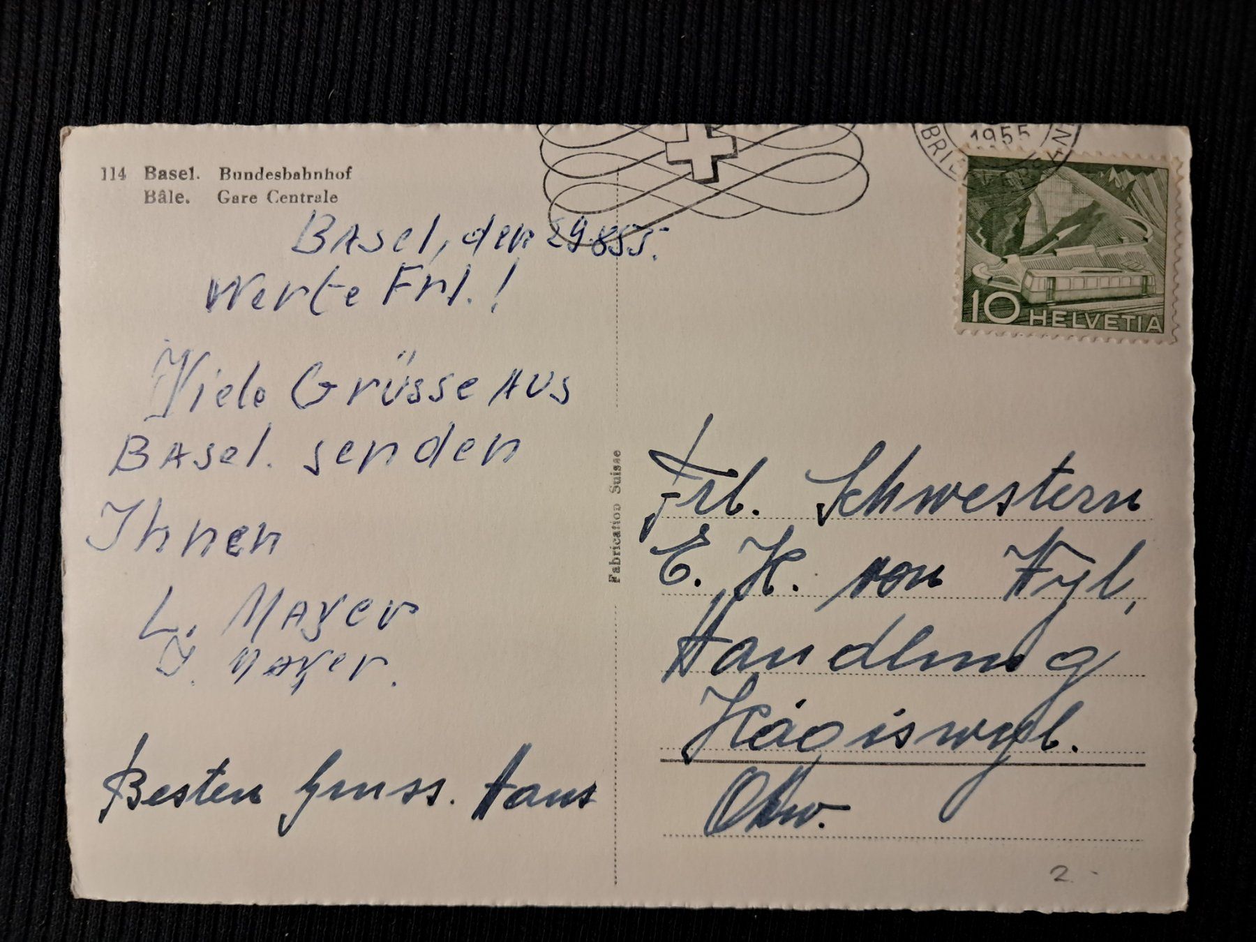 Cartoline postali: BASEL BUNDESBAHNHOF 1955 - OLDTIMER - SEHR ANIMIERT . – Usato da Ponto Valentino venduto da giorgia06 1