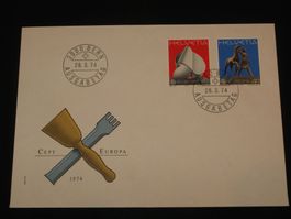 Werbemarken Europa FDC 1974 Nr. 556+557 Kontinuität/Amazone