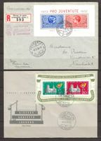 1937/55 : 2 Briefe mit Block Ausgaben
