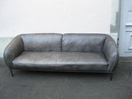 Ledersofa grau