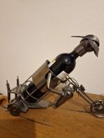 Weinflaschen Halter Figur Motorrad mit Fahrer