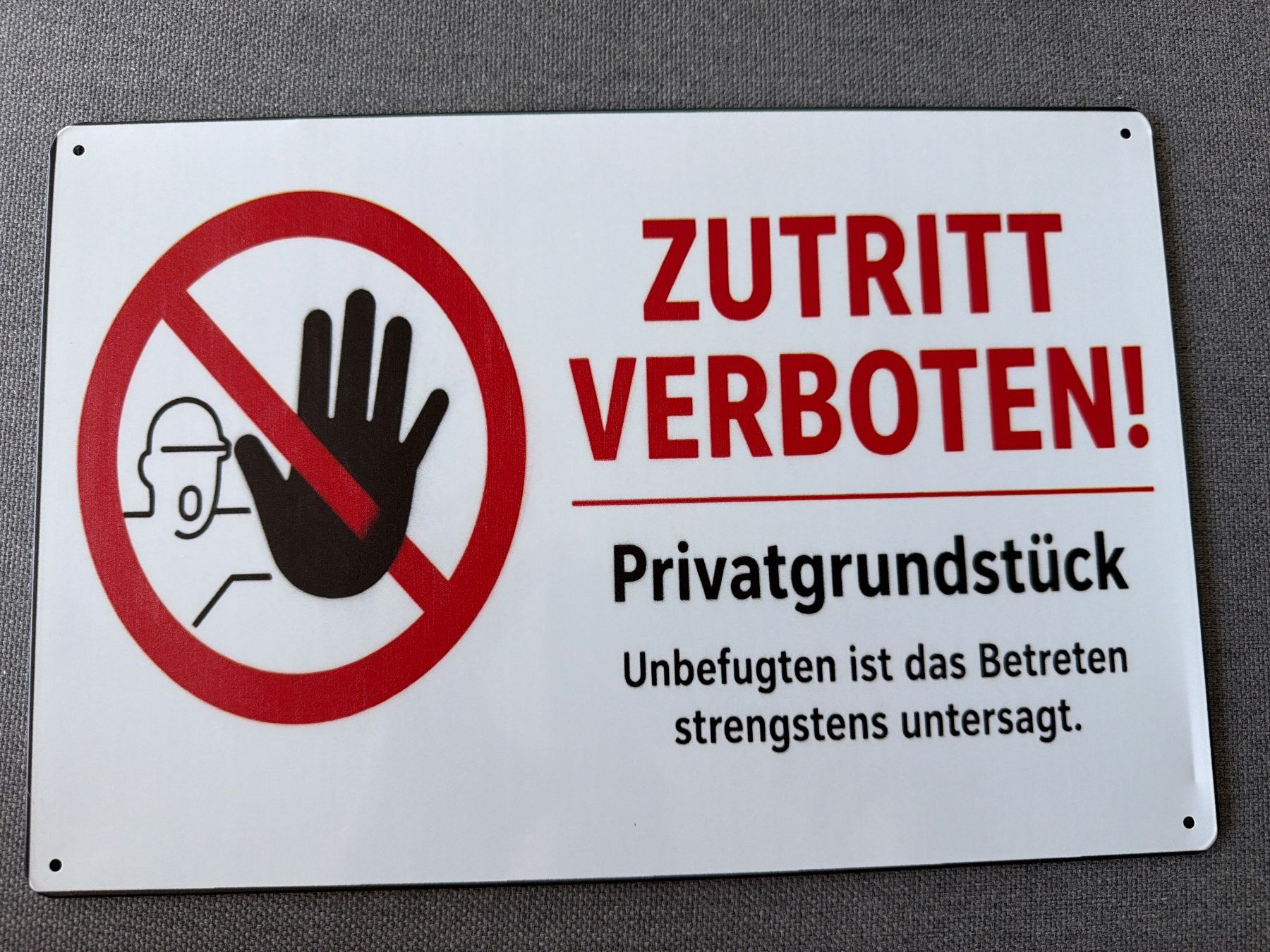 Schilder: Blechschild ZUTRITT VERBOTEN 20x30cm – Neu (gemäss Beschreibung) aus Schenkon von Jaimer_91
