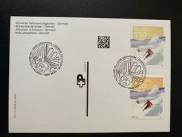 2024 Sehenswürdigkeiten Zermatt Ganzsache + BM   ET Stempel