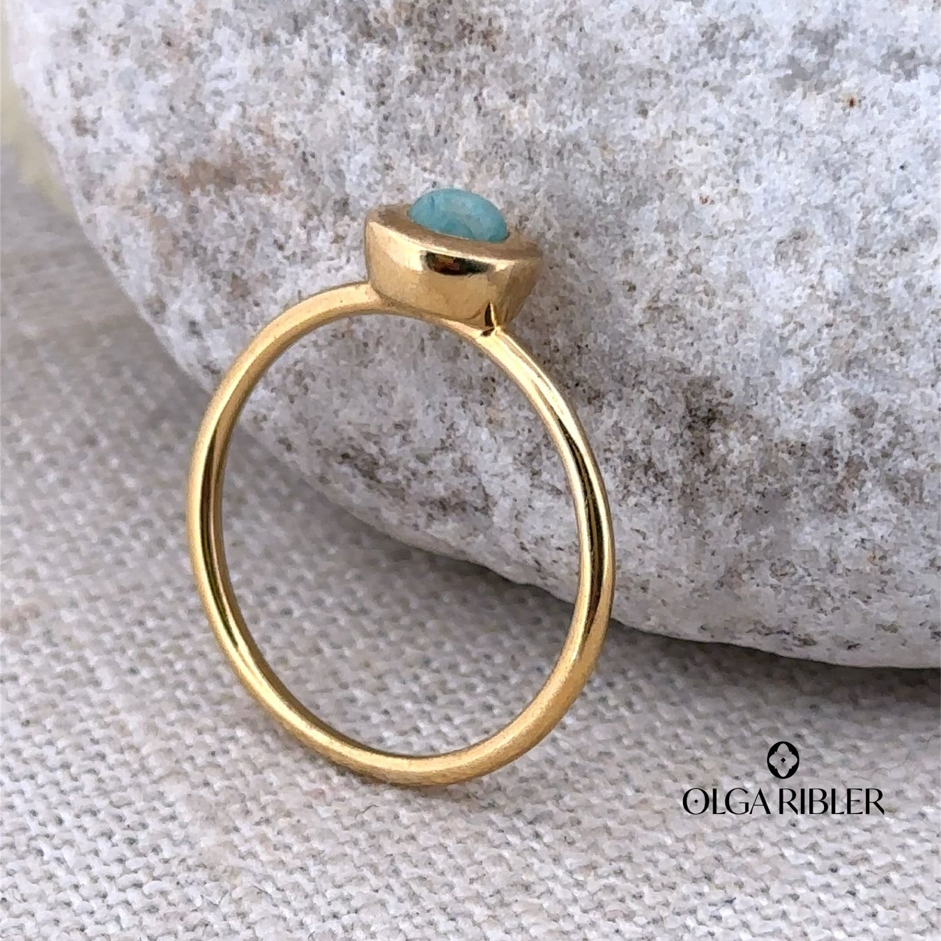Olga Ribler Anelli: Feiner Silber Ring 925 mit Amazonite Grösse 57 – Nuovo (secondo la descrizione) da Luzern venduto da Schmuckoutlet 2