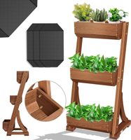 Hochbeet mit 3 Etagen Blumenkasten braun