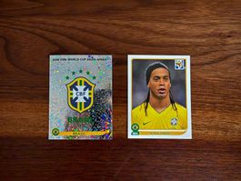Panini WM 2010 - Ronaldinho + Brasil Logo Stickers