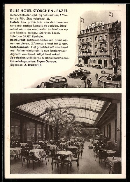 Cartes postales: Basel, Elite Hotel Storchen, Innen- und  – D'occasion à Berlin par bartko-reher