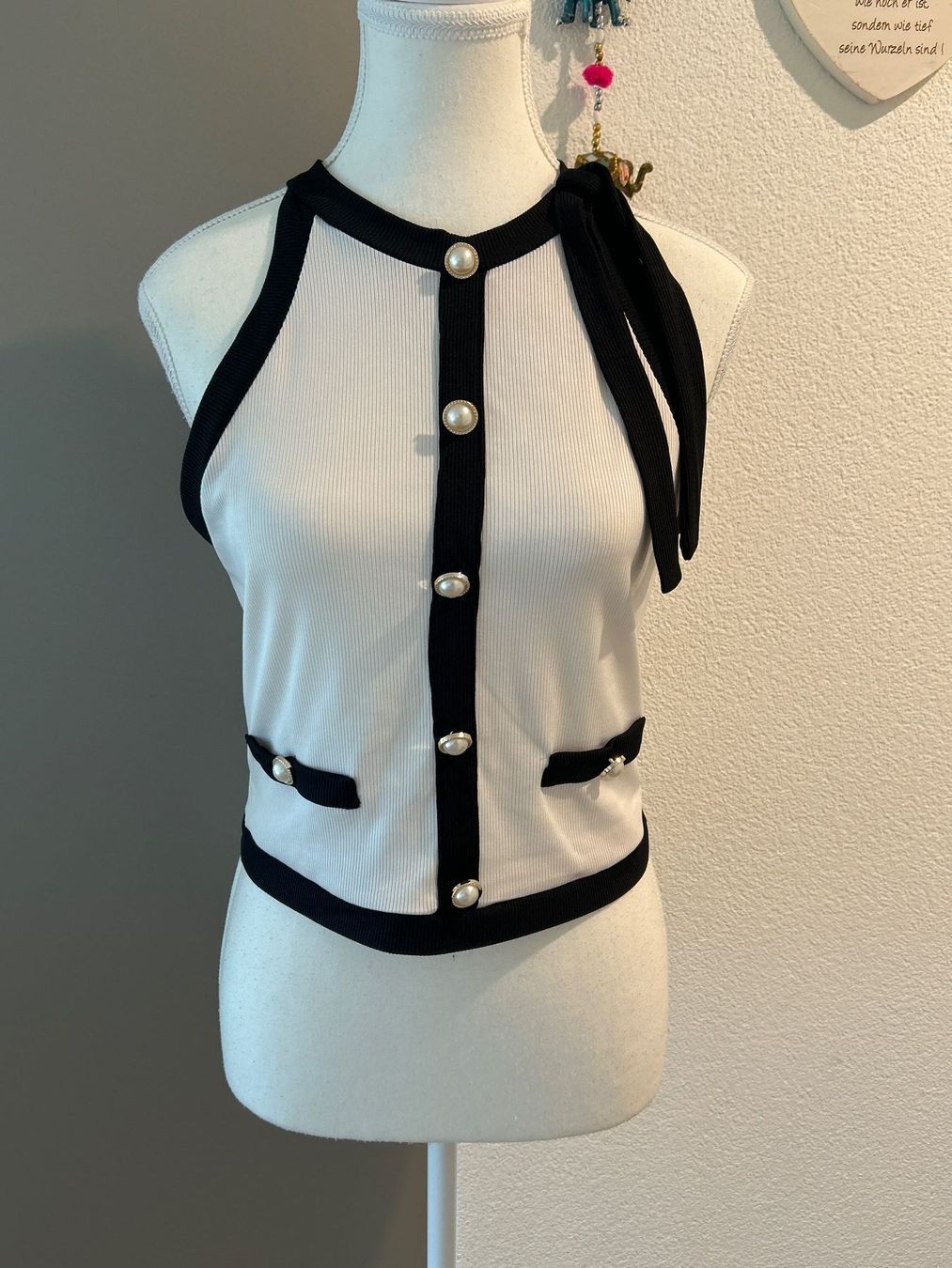 Tops: Damen Top weiss/schwarz Grösse L – Gebraucht aus Brunnen von Nala2929 1