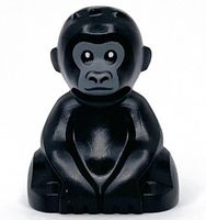 LEGO 5619pb01 Black Gorilla, Baby with Dark Bluish Gray Face