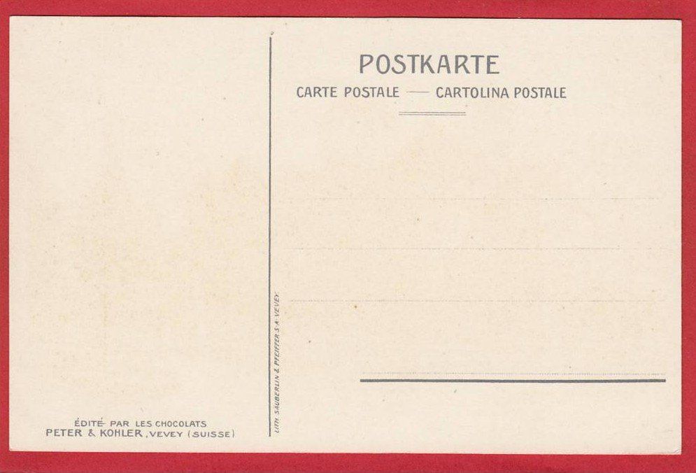 Cartoline postali: CHÂTEAU DE CHILLON, LITHO, LES CHOCOLATS PETER & KOHLER – Usato da Grüningen venduto da Kartenlaube 1