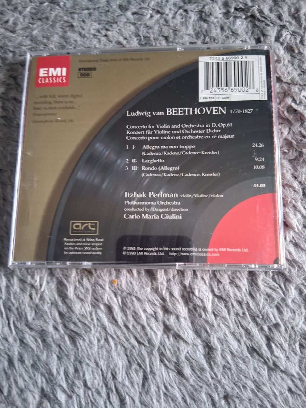 CD: BEETHOVEN        VIOLIN CONCERTO    CD – Usato da Wetzikon ZH venduto da Ramones01 1