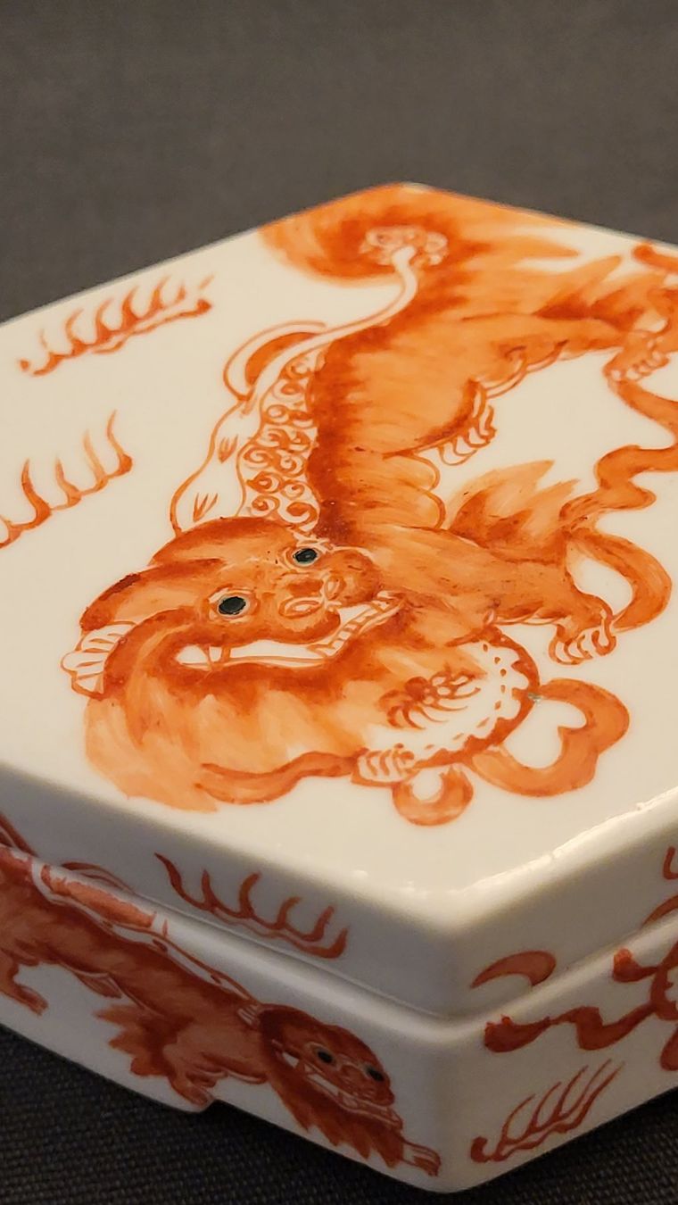 Statuette: Handbemalte Dose mit Drachen – Usato da Basel venduto da spinne02 5