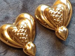 Vintage trendige goldige Herzchen Ohrclips, 80er