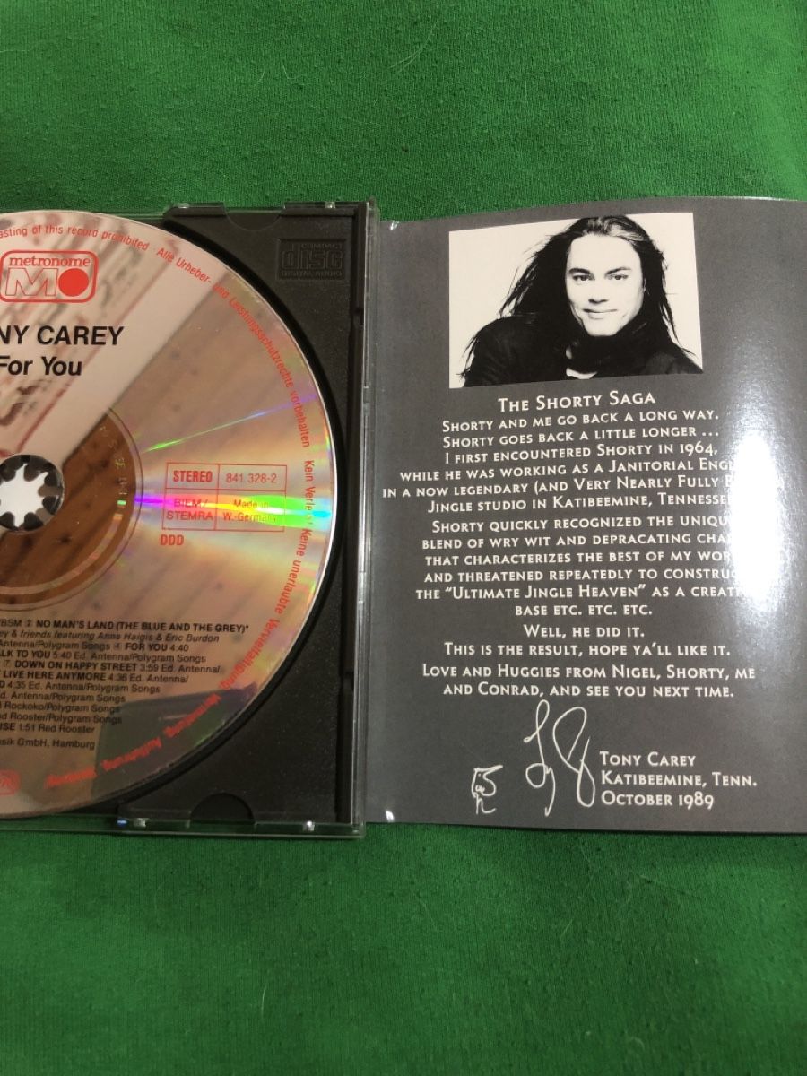 CD: Tony Carey - For You – Usato da Flaach venduto da rubo7 1