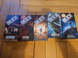 5er Set UNLOCK! Escape Room Spiele, TOP Zustand
