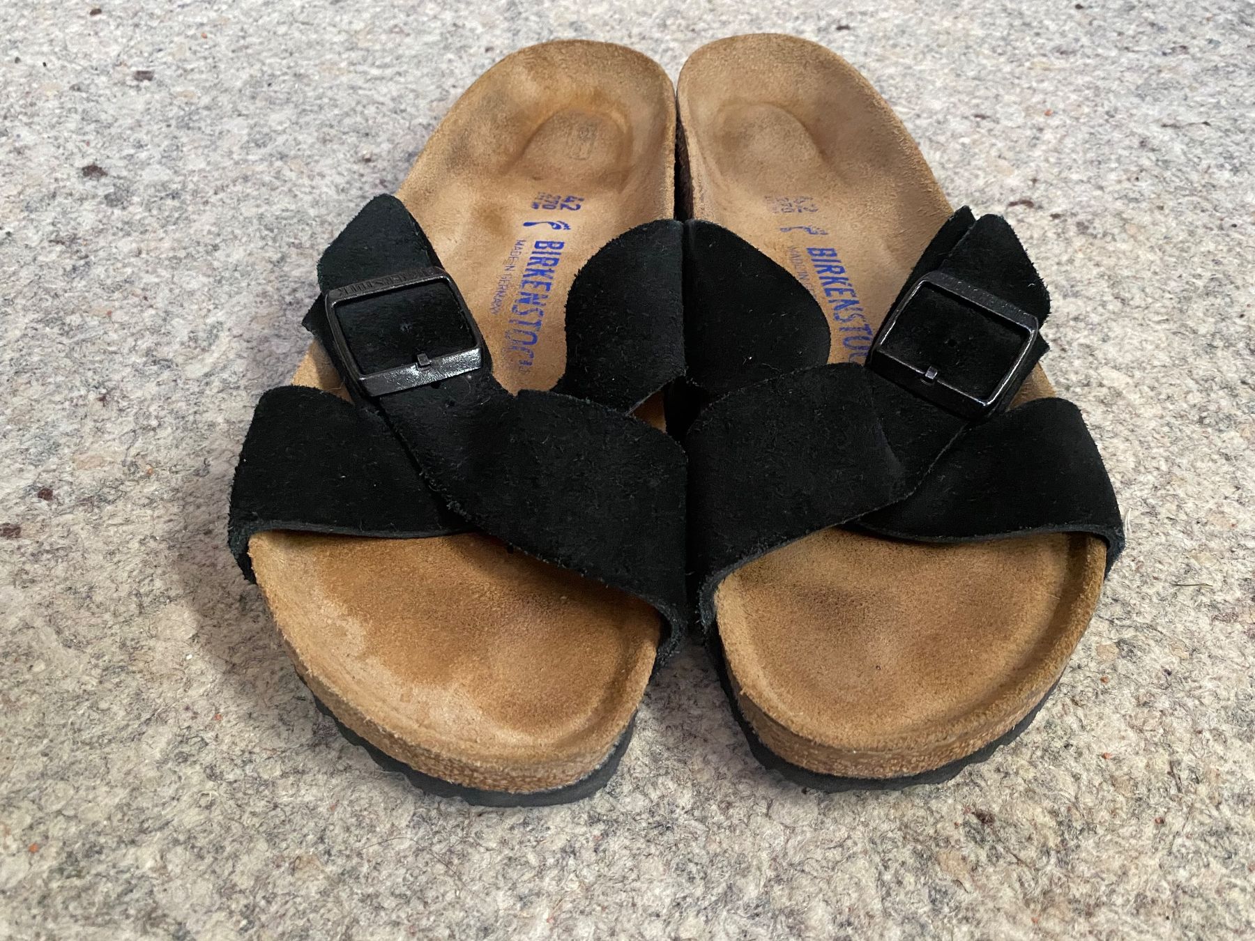 Birkenstock Scarpe da donna: Birkenstock Veloursleder schwarz Gr. 42 – Usato da Wattwil venduto da edel88 3