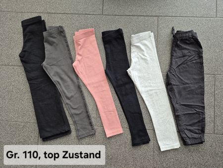 5 Leggings + 1 dünne Hose, Gr. 110, top Zustand 