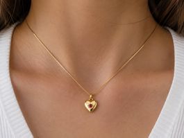 kleines Herz roter Rubin echtgold 9,3mm am