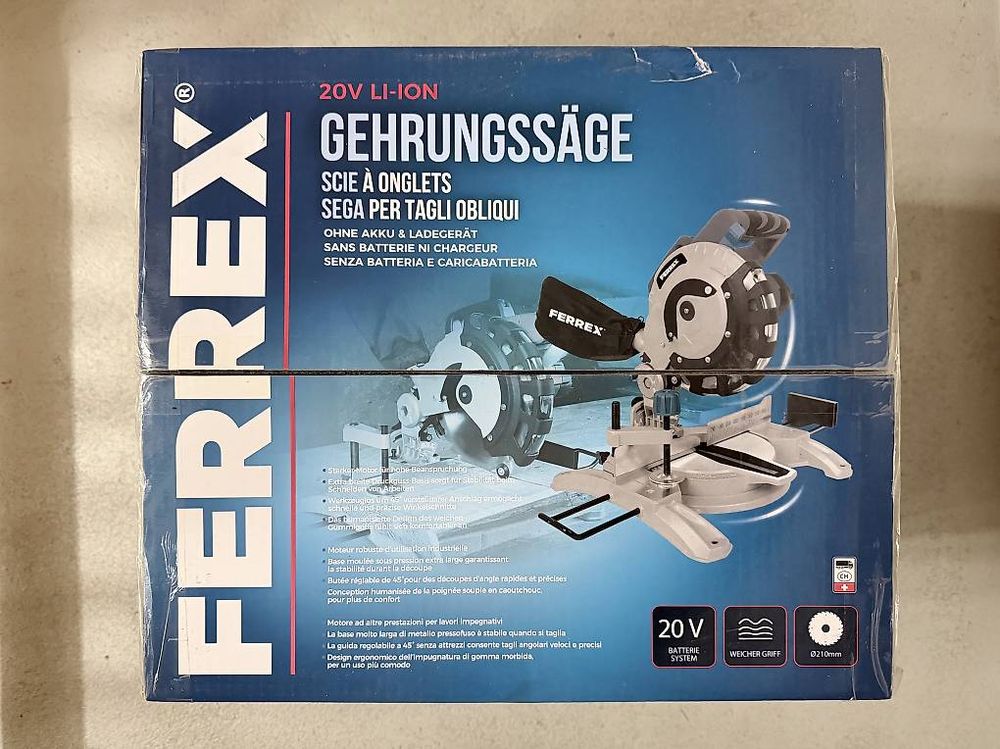 Ferrex 20V Akku-Gehrungssäge – Ideal für jedes Projekt! (Neu und ...
