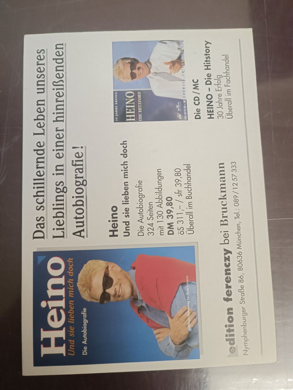 Autografi: Heino -  signierte Autogrammkarte – Usato da Menziken venduto da Artographs 1