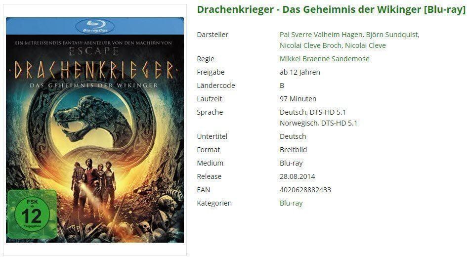 Alle DVDs: Drachenkrieger [Blu-ray] – Gebraucht aus Buchrain von Sssschaller