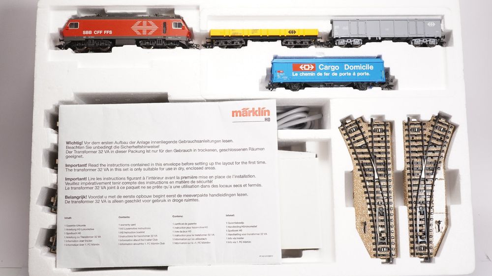 2ø Märklin 2974 Startset SBB Re 4/4 mit drei Güterwagen (Gebraucht) in ...