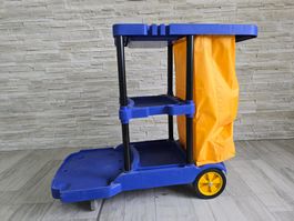 80L Reinigungswagen 3 Etagen Fahrbarer Kunststoff Putzwagen