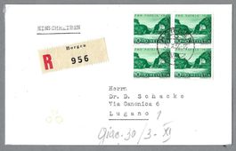 1956, B77 x 4, 0 HORGEN, EING.-BRIEF, ANK.-0 LUGANO FERMO P.