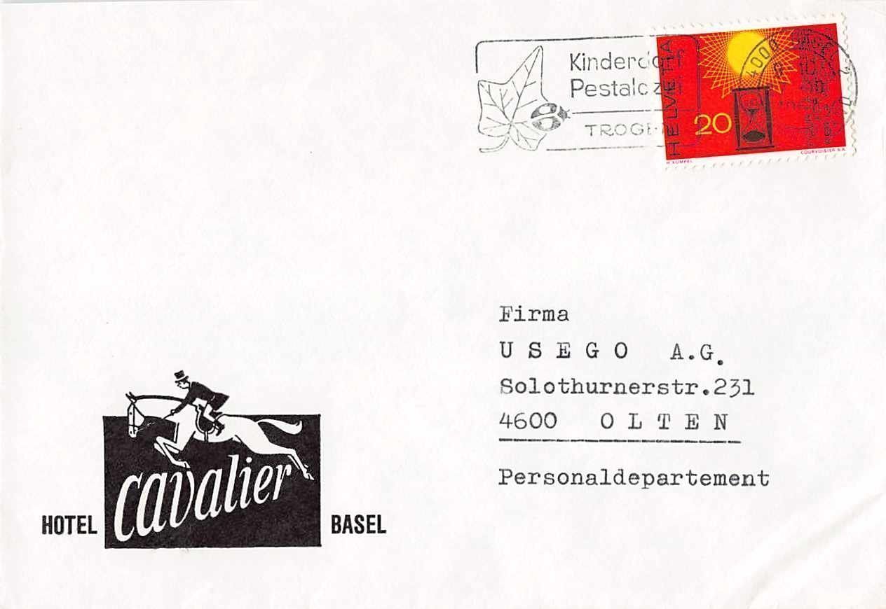 Alle Briefmarken: alter Firmenbrief CAVALIER Hotel BASEL – Gebraucht aus Winterthur von SchatzchischtliWinti
