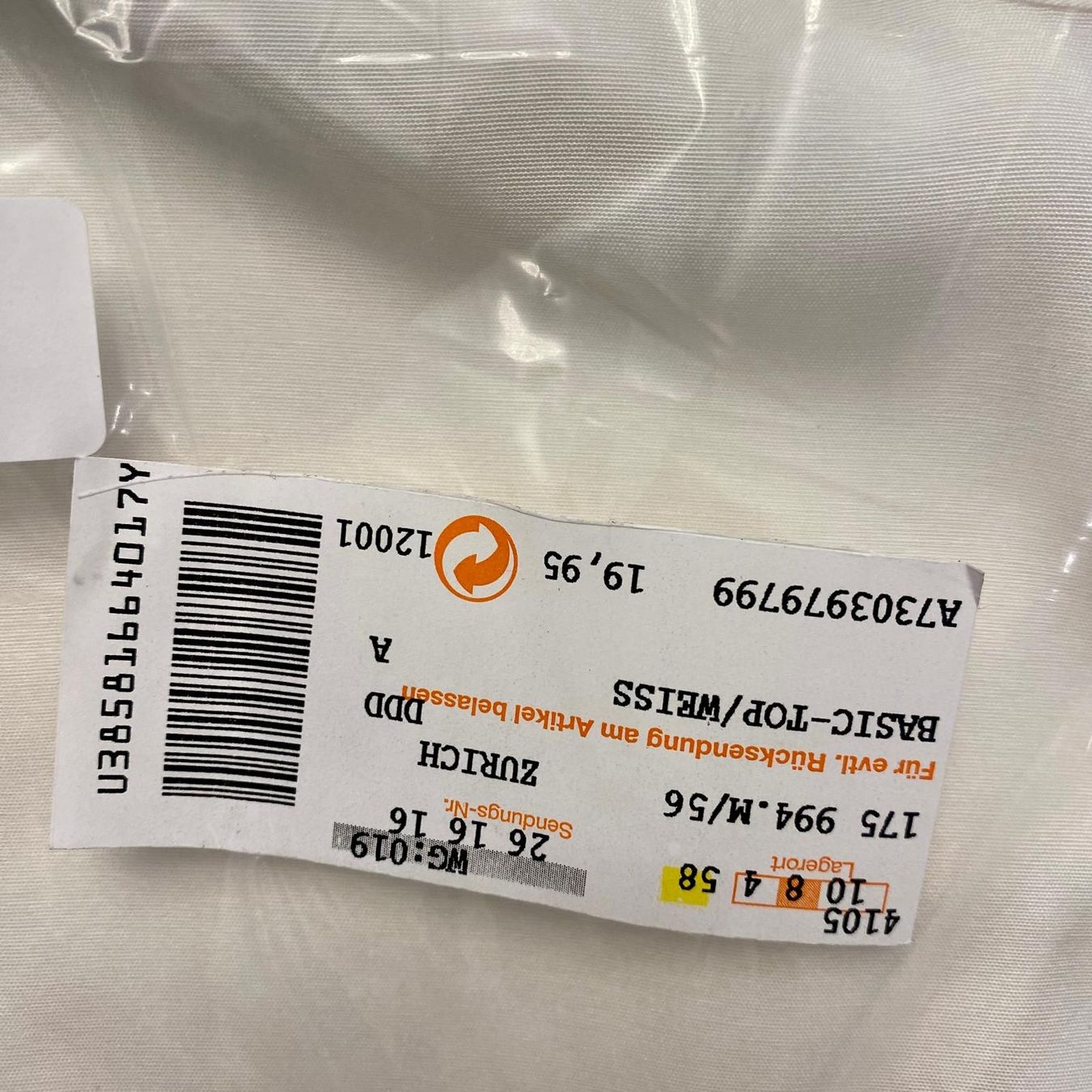 Top: Nice Day Basic Top Weiss, Gr. 56, Neu & Originalverpackt – Nuovo (secondo la descrizione) da Krauchthal venduto da MEWA01 3