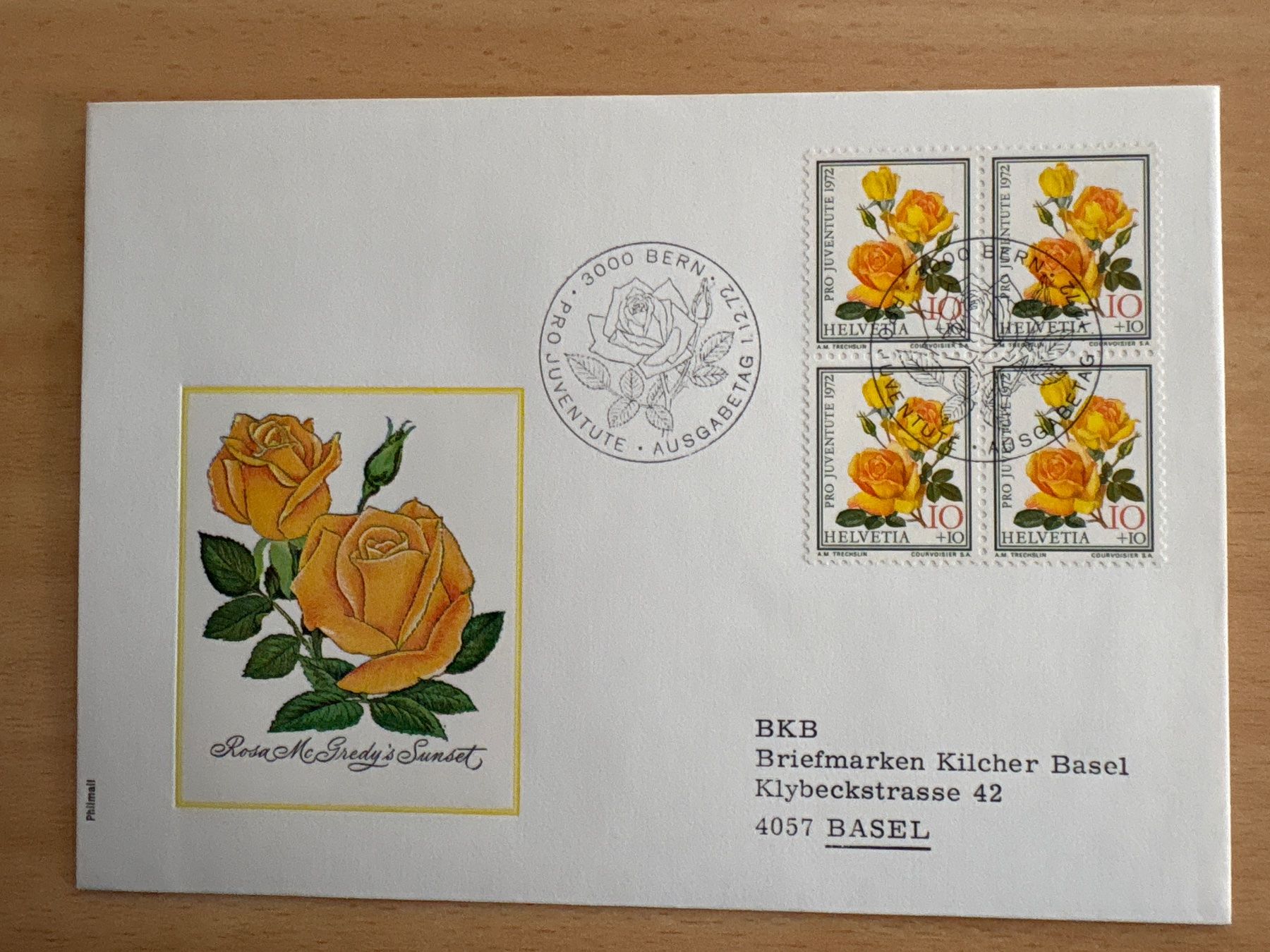 Tutti i francobolli: Pro Juventude 1972 Ersttagsbrief 'Sunset' Rose Briefmarke... – Usato da Ibach venduto da lisch3