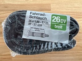 Neuer Fahrradschlauch 26 Zoll Dunlop Ventil 40mm Fischer