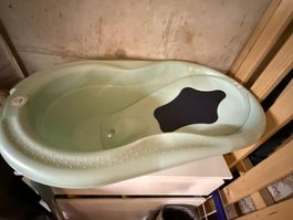 Babybadewanne mintgrün mit Einlage gebrauchter Zustand