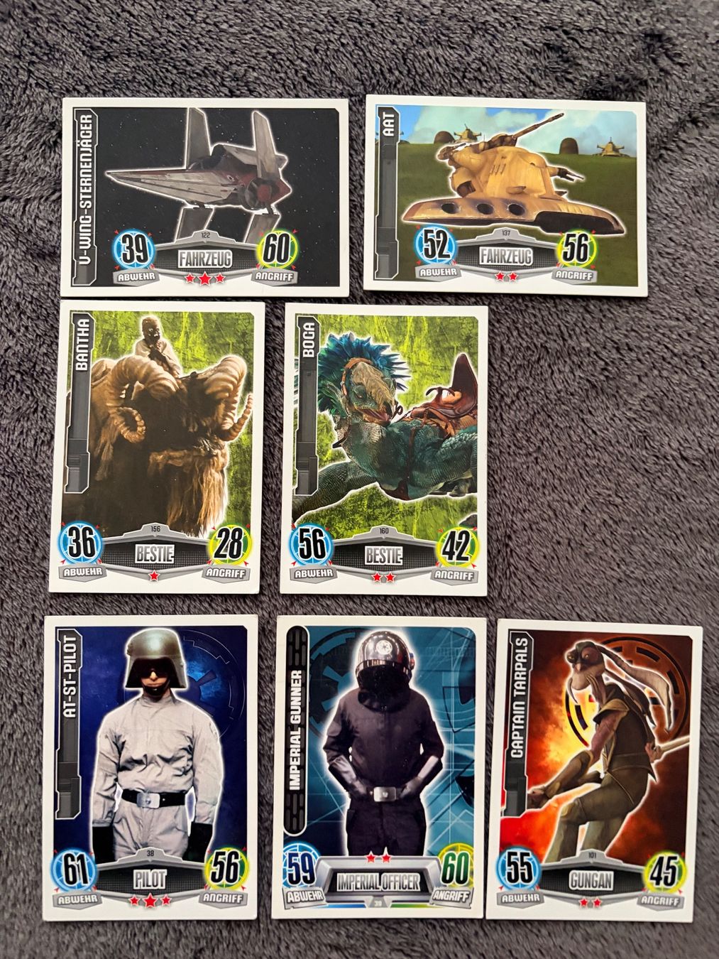 Star Wars Cartes à collectionner: 7 Star Wars Force ATTAX cards 2012 & 2013 – D'occasion à CHAM par AKIS1992