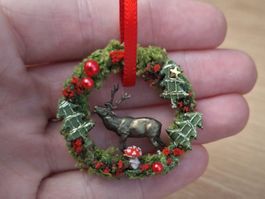 Kranz mit Hirsch Handgemacht, auch für Maileg