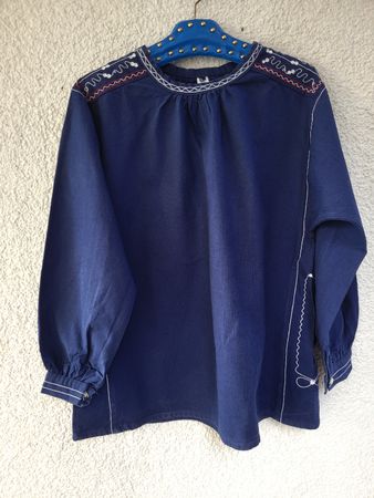 Vintage Blauhemd / Trachtenhemd Österreich & Schweiz