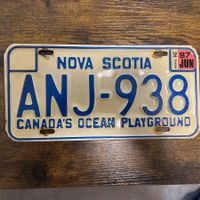 🇨🇦 1987 Vintage Autonummer - Nova Scotia ANJ-938 - Kanada