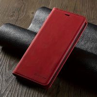 Rote Leder Klapphülle für iPhone 7 / 8 mit Kartenfach