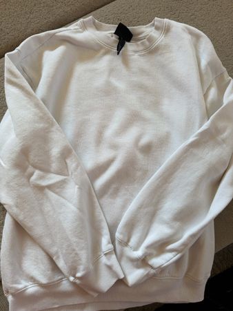 H&M Basic Loose Fit Herren-Pulli, Gr. M, Weiss, Top!