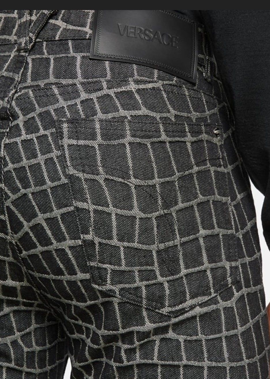 Versace Jeans: Jeans Versace Kroko-Optik Schwarz/Grau Grösse 34 – Nuovo e nell'imballaggio originale da Scherz venduto da lacoste30 2