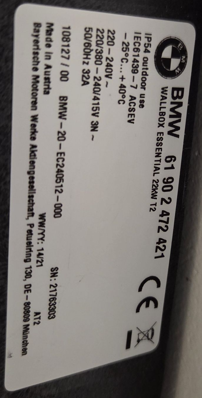 Caricabatterie: BMW Wallbox Essential 22KW T2 – Nuovo (secondo la descrizione) da Seengen venduto da Merlin66 1