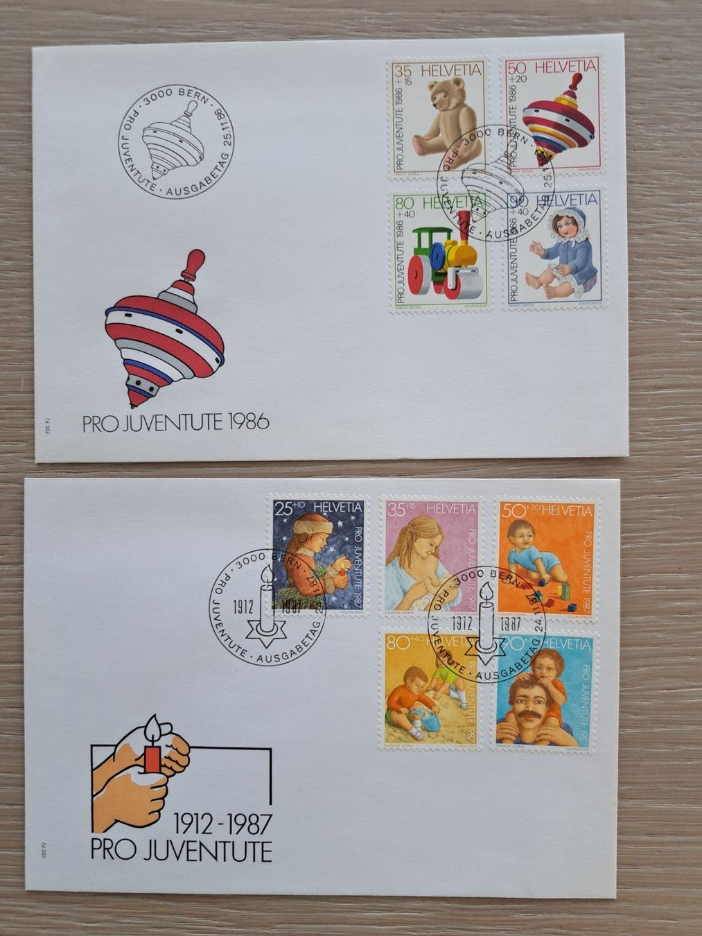 Tutti i francobolli: Pro Juventute FDC Brief 1986 / 1987 – Usato da Bazenheid venduto da derdelorean01