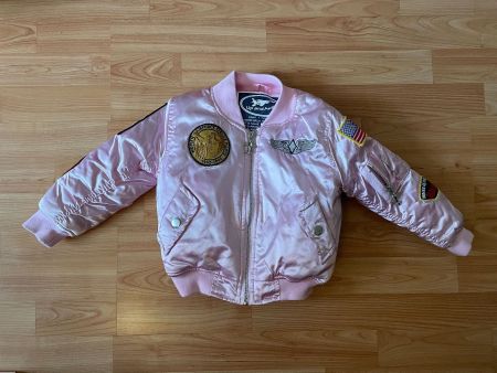 Baby girls pink bomber jacket