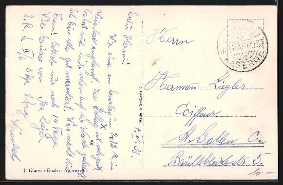 Cartoline postali: AK Weissbad, Ortsansicht mit Ebenalp – Usato da Berlin venduto da bartko-reher 1